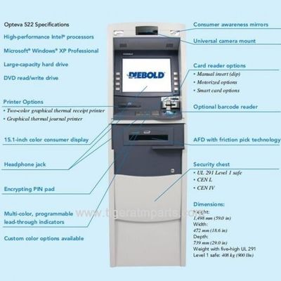 Diebold Opteva 522 Dispensador de efectivo en el vestíbulo Banco cajero automático