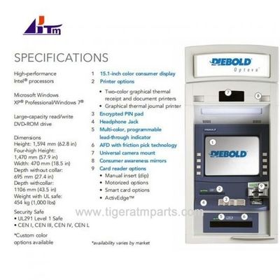 Diebold Opteva 562 Banco ATM máquina a través de la pared distribuidor de efectivo