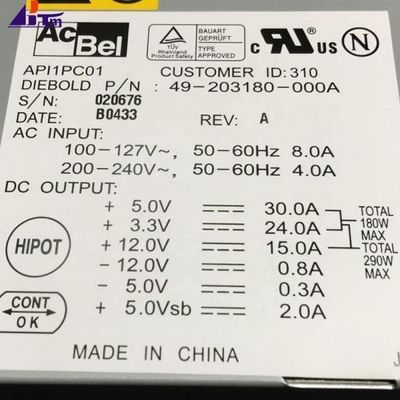 Las piezas de la máquina ATM Diebold Fuente de alimentación 300W 49203180000A